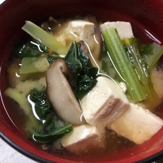 豆腐&小松菜&しいたけの味噌汁